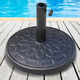 Pied de parasol Nerino base stable résine bronze décoratif 12 kg Ø44 cm