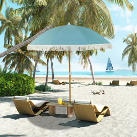 Parasol Neubach Design Franges UPF50+ Réglable Bleu Clair 172 cm