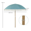 Parasol Neubach Design Franges UPF50+ Réglable Bleu Clair 172 cm