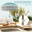 Parasol Neubach Design Franges UPF50+ Réglable Bleu Clair 172 cm