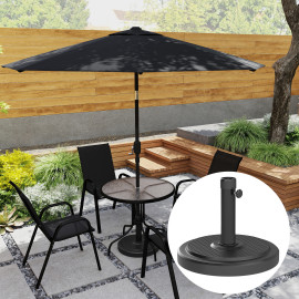 Base Parasol Tessa Stable Anti-Vent Noir Jardin Terrasse Piscine 22kg 38/48mm