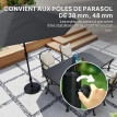 Base Parasol Tessa Stable Anti-Vent Noir Jardin Terrasse Piscine 22kg 38/48mm