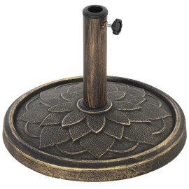 Pied de parasol Ferrante design fleur antique stabilisant bronze extérieur chic 46 cm
