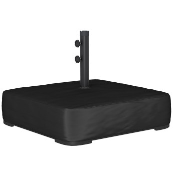 Base Parasol Quarton Stable Anti-Vent 80 kg Sable Métal Noir Élégant