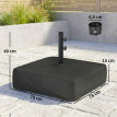 Base Parasol Quarton Stable Anti-Vent 80 kg Sable Métal Noir Élégant