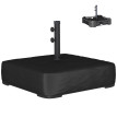Base Parasol Quarton Stable Anti-Vent 80 kg Sable Métal Noir Élégant