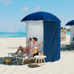 Parasol Landry 2 en 1 Abri Solaire Protection UV50+ Bleu Plage Pique-nique