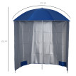Parasol Landry 2 en 1 Abri Solaire Protection UV50+ Bleu Plage Pique-nique