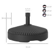 Base Parasol Uta Design Résistante Lestable Eau Sable Noir Ø55cm