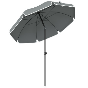 Parasol Nussdorf inclinable 150 cm protection solaire gris foncé stable plage