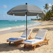 Parasol Nussdorf inclinable 150 cm protection solaire gris foncé stable plage