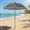 Parasol Nussdorf inclinable 150 cm protection solaire gris foncé stable plage