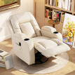 Fauteuil Auerbach Massage Chauffant Inclinable 8 Zones Relaxation Crème