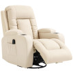 Fauteuil Auerbach Massage Chauffant Inclinable 8 Zones Relaxation Crème