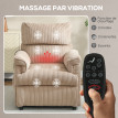 Fauteuil Jochberg Massage Chauffant Inclinable Électrique Velours Marron Silencieux