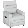 Fauteuil Kettleford Massage Chauffant Inclinable USB Velours Gris Clair