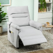 Fauteuil Kettleford Massage Chauffant Inclinable USB Velours Gris Clair