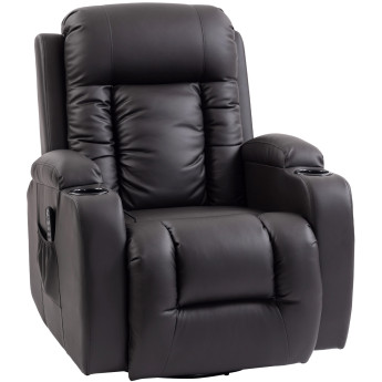 Fauteuil Zeme Massage Chauffant Inclinable Relaxation Confort Chocolat