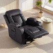 Fauteuil Zeme Massage Chauffant Inclinable Relaxation Confort Chocolat