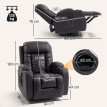 Fauteuil Zeme Massage Chauffant Inclinable Relaxation Confort Chocolat