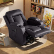 Fauteuil Zeme Massage Chauffant Inclinable Relaxation Confort Chocolat