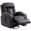 Fauteuil Zeme Massage Chauffant Inclinable Relaxation Confort Chocolat