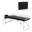 Table de Massage Mendexa Professionnelle Réglable 9 Niveaux Noir