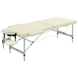 Table de Massage Sidric Professionnelle Réglable 3 Zones Pliable Crème