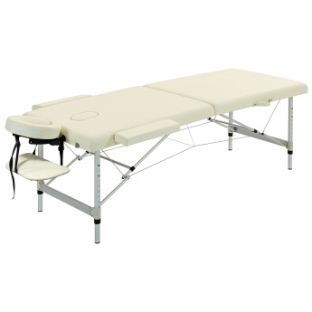 Table de Massage Sidric Professionnelle Réglable 3 Zones Pliable Crème