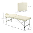 Table de Massage Sidric Professionnelle Réglable 3 Zones Pliable Crème
