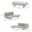 Salon de jardin Valnegra design contemporain 5 places gris élégant confortable