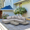 Salon de jardin Valnegra design contemporain 5 places gris élégant confortable