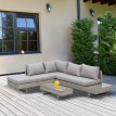 Salon de jardin Valnegra design contemporain 5 places gris élégant confortable