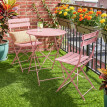 Salon de Jardin Isenbard Pliable 2 Places Résistant Extérieur Rose Pâle