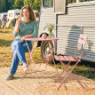 Salon de Jardin Isenbard Pliable 2 Places Résistant Extérieur Rose Pâle