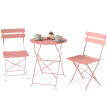 Salon de Jardin Isenbard Pliable 2 Places Résistant Extérieur Rose Pâle