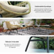 Salon de jardin Distelbach 4 places exotique résistant coussins confort beige noir