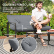 Salon de jardin Jakobsberg élégant style yachting 4 places gris anthracite