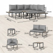 Salon modulable Vougay extérieur 6 places confort gris foncé élégant