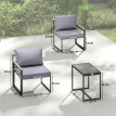 Salon de jardin Carenno 2 places confortable et modulable gris anthracite