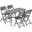 Salon de Jardin Pliable Brackenvale 4 Places Réglable Extérieur Noir Gris Foncé