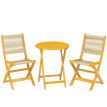 Salon de Jardin Endine 2 Places Pliable Acacia Résistant Extérieur Beige Naturel