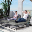 Transats pliables Egidio confort premium inclinables 4 positions noir