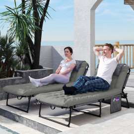 Transats pliables Egidio confort premium inclinables 4 positions noir