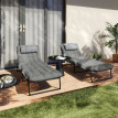 Transats pliables Egidio confort premium inclinables 4 positions noir
