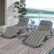 Transats pliables Egidio confort premium inclinables 4 positions noir