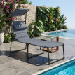 Transat Roncobello Bain de Soleil Pliable Extérieur Confortable Gris Noir