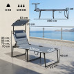 Transat Roncobello Bain de Soleil Pliable Extérieur Confortable Gris Noir