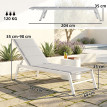 Transat Cencio réglable 6 positions confort extérieur aluminium gris clair