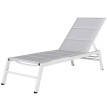 Transat Cencio réglable 6 positions confort extérieur aluminium gris clair